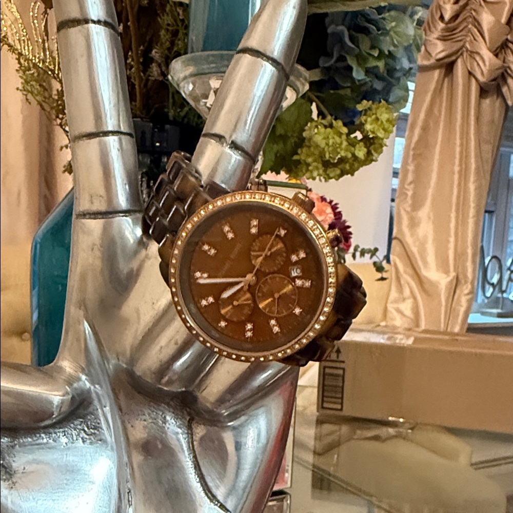 Michael Kors Gold and Brown Men's Watch